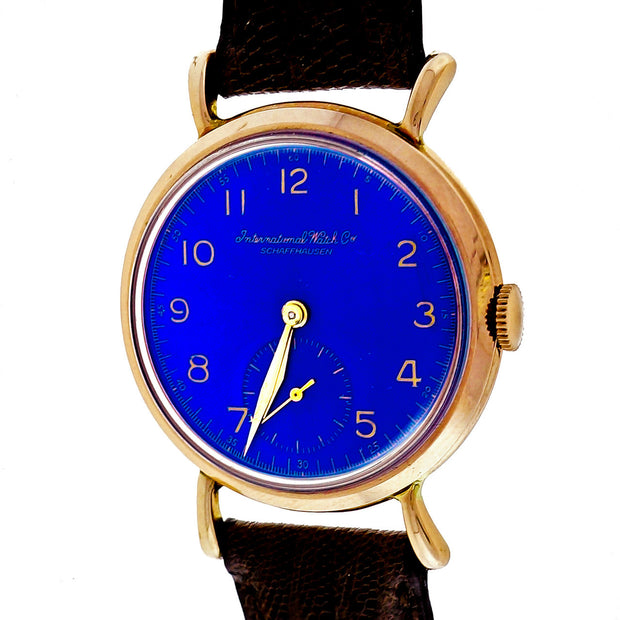 IWC International Watch Co. CA83 18k Pink Gold Refinished Blue Dial Watch