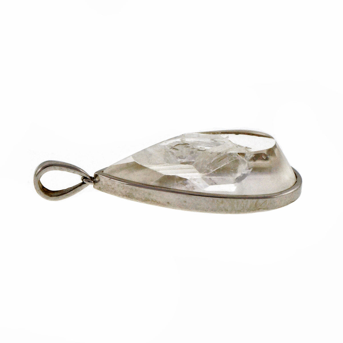 Natural Manifestor Quartz Crystal Pendant 18k White Gold PSD – image 3
