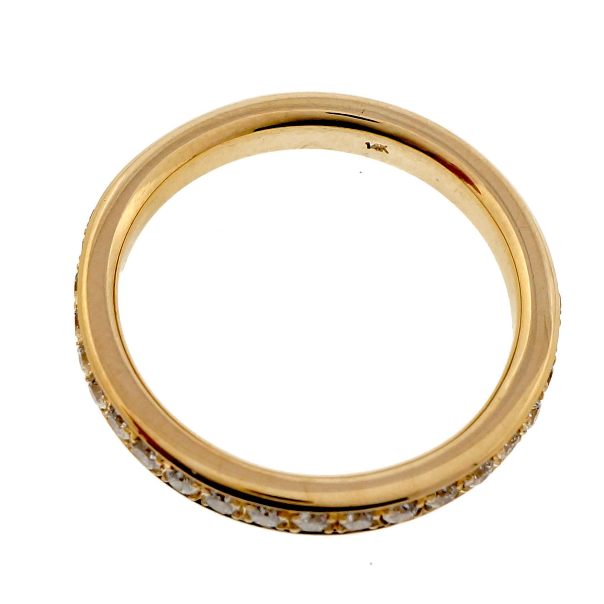 Bead Set Pave PSD 3mm Wide .58ct Diamond 14k Yellow Gold Band Ring – image 8