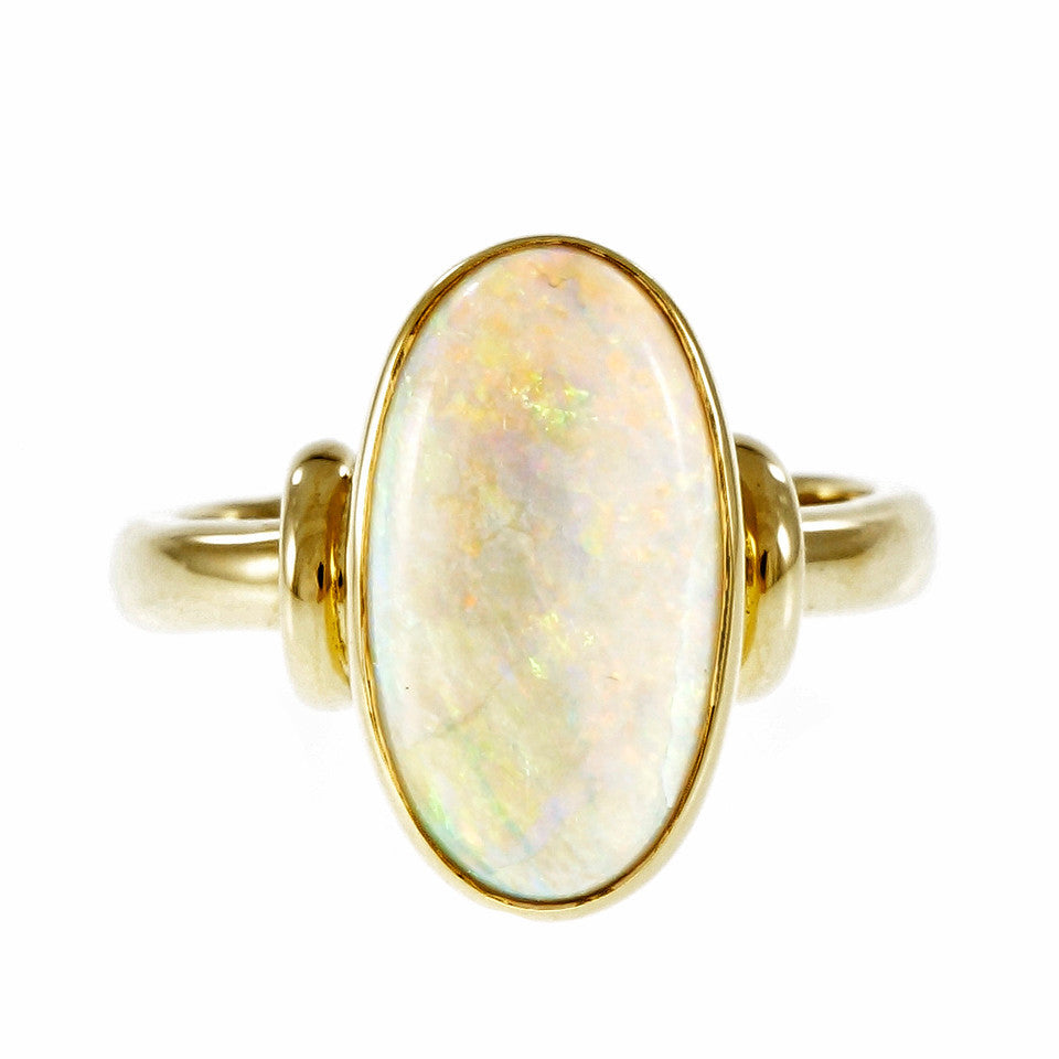 Peter Suchy GIA Certified Natural Opal Ring 18k Yellow Gold