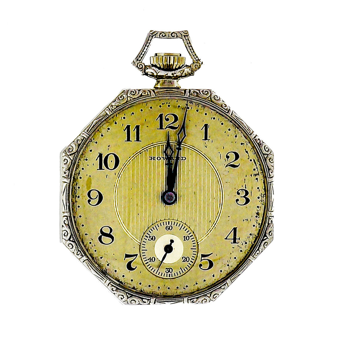E. Howard Co Octagonal 1920 14k White Gold Pocket Watch – image 4