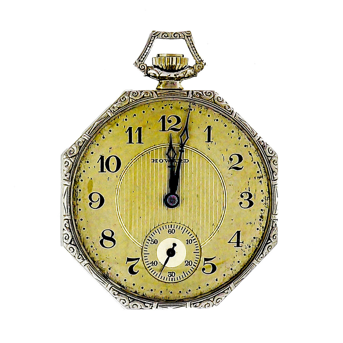E. Howard Co Octagonal 1920 14k White Gold Pocket Watch – image 4