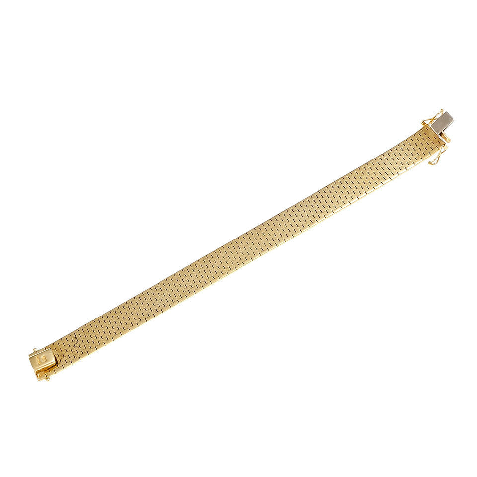 Vintage 1960 Brick Mesh 14k Yellow Gold Bracelet Italy – image 2