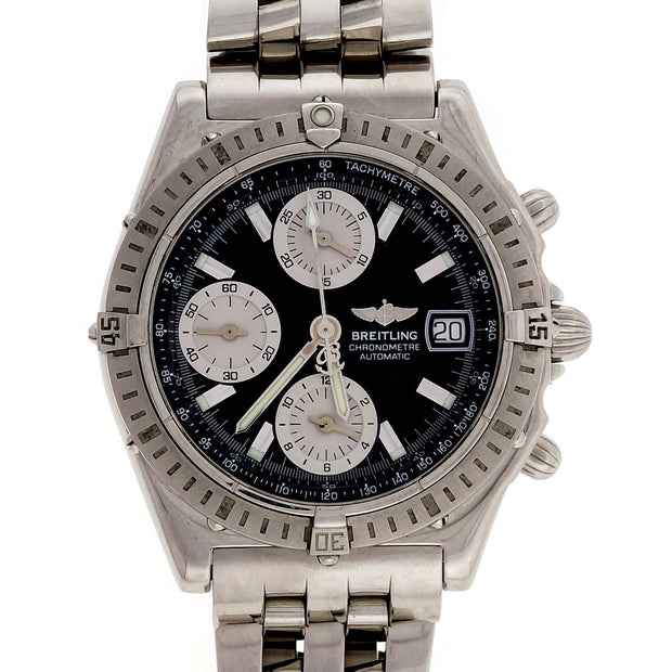 Estate Breitling Automatic Steel Chronograph A13352 Black Face