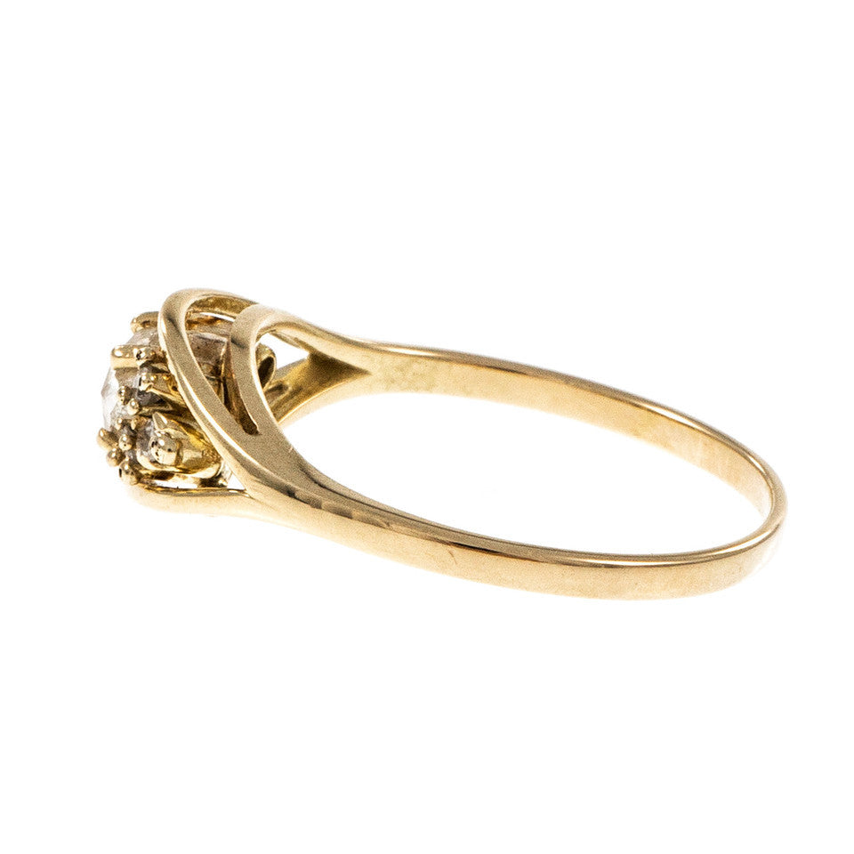 Estate Rose Cut Diamond Engagement Ring 14k Yellow Gold – image 3