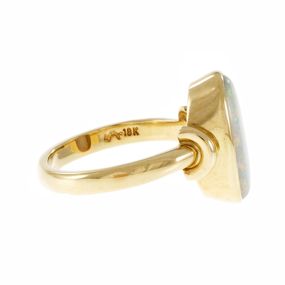 Peter Suchy GIA Certified Natural Opal Ring 18k Yellow Gold – image 3