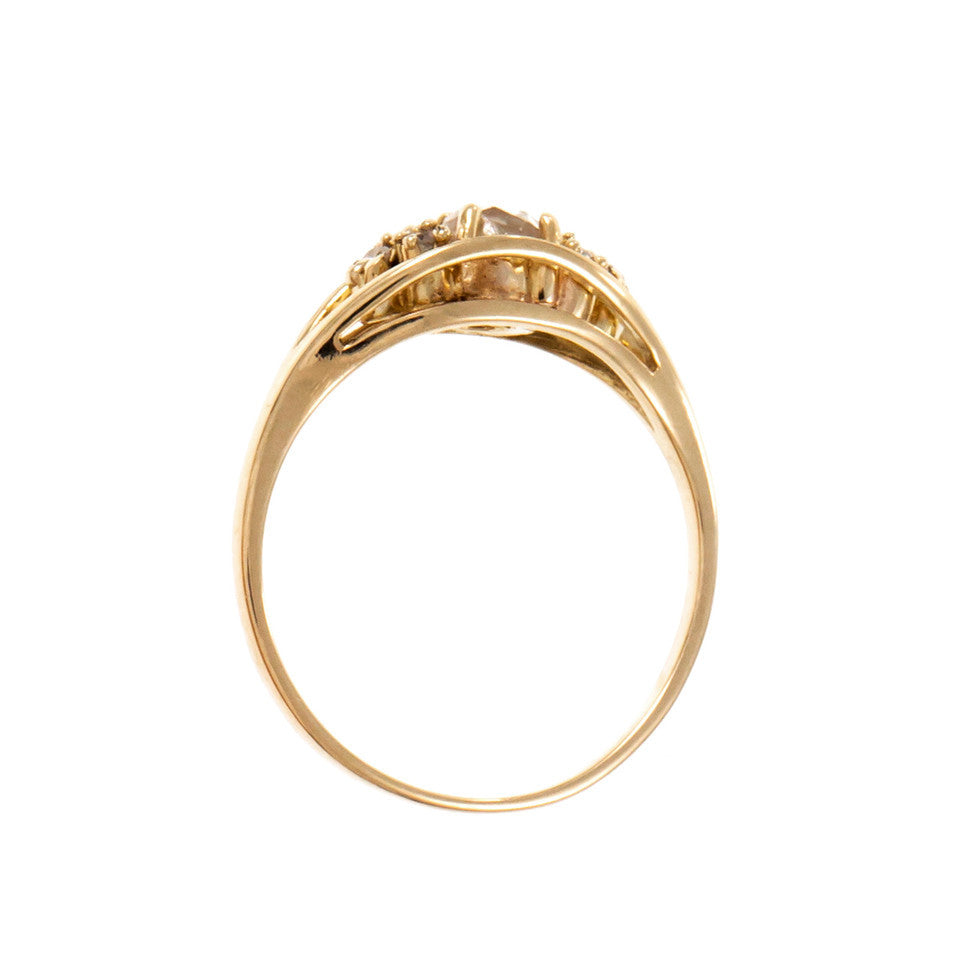 Estate Rose Cut Diamond Engagement Ring 14k Yellow Gold – image 4