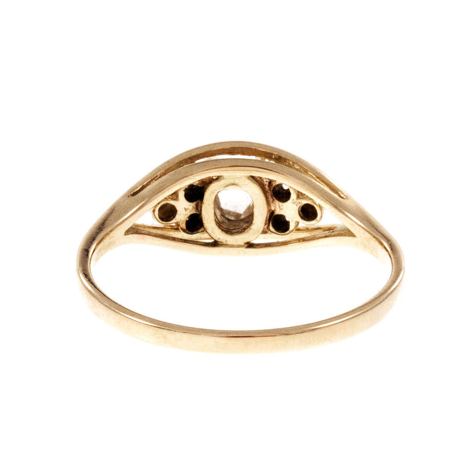 Estate Rose Cut Diamond Engagement Ring 14k Yellow Gold – image 5