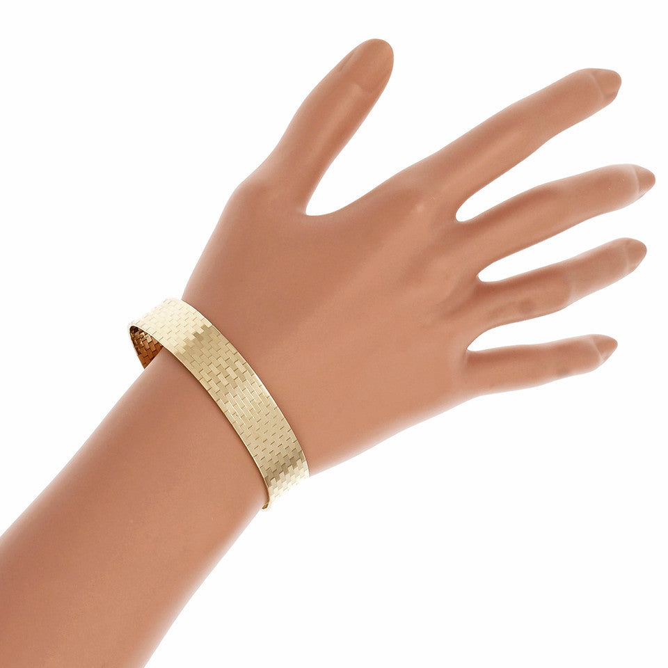 Vintage 1960 Brick Mesh 14k Yellow Gold Bracelet Italy – image 5