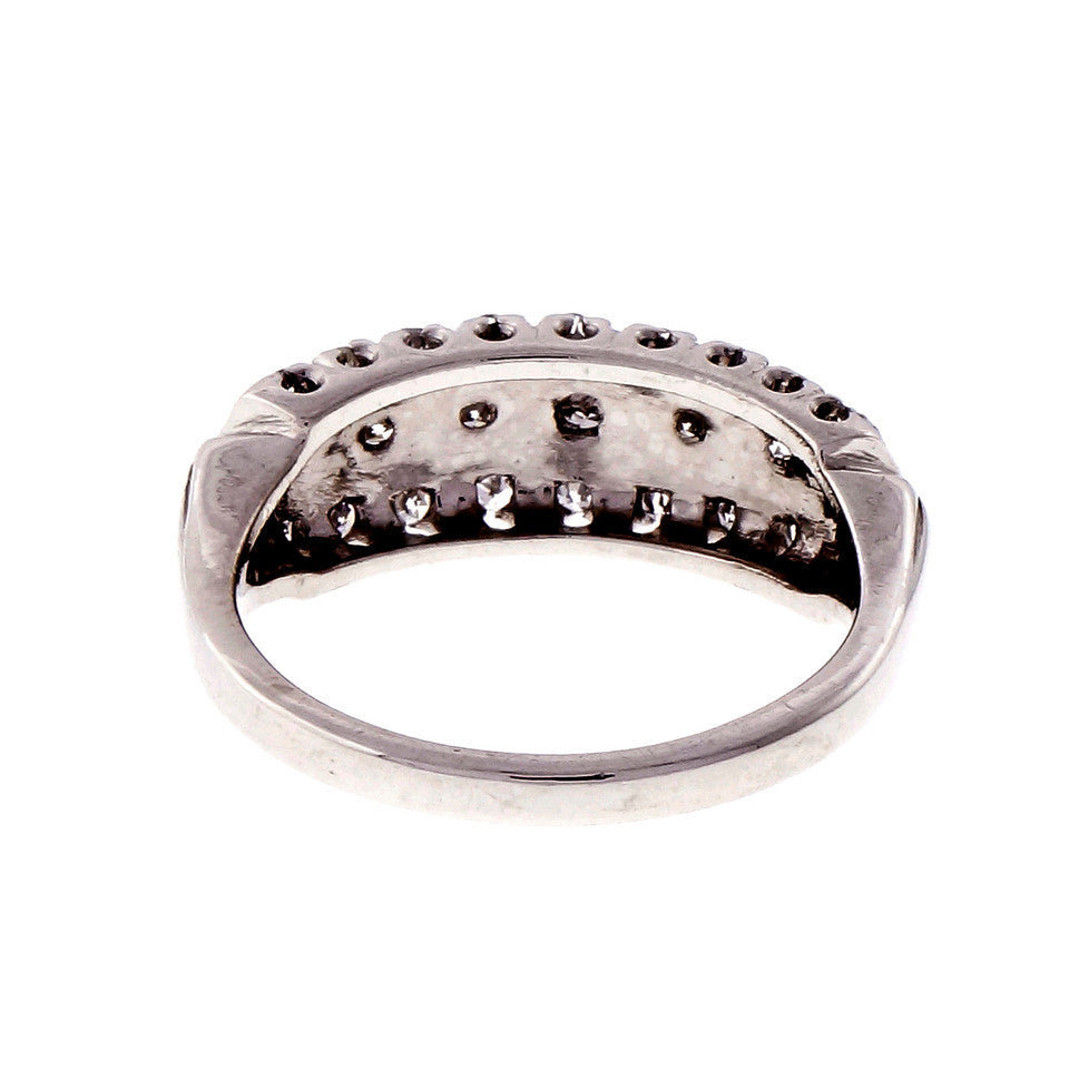 Vintage 1950 3 Row Platinum Diamond Ring – image 5