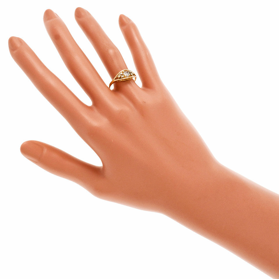 Estate Rose Cut Diamond Engagement Ring 14k Yellow Gold – image 6