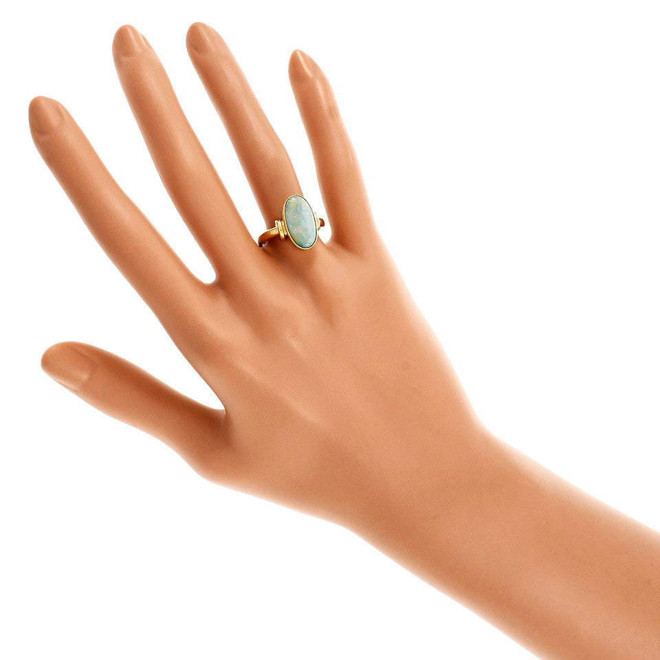 Peter Suchy GIA Certified Natural Opal Ring 18k Yellow Gold – image 6