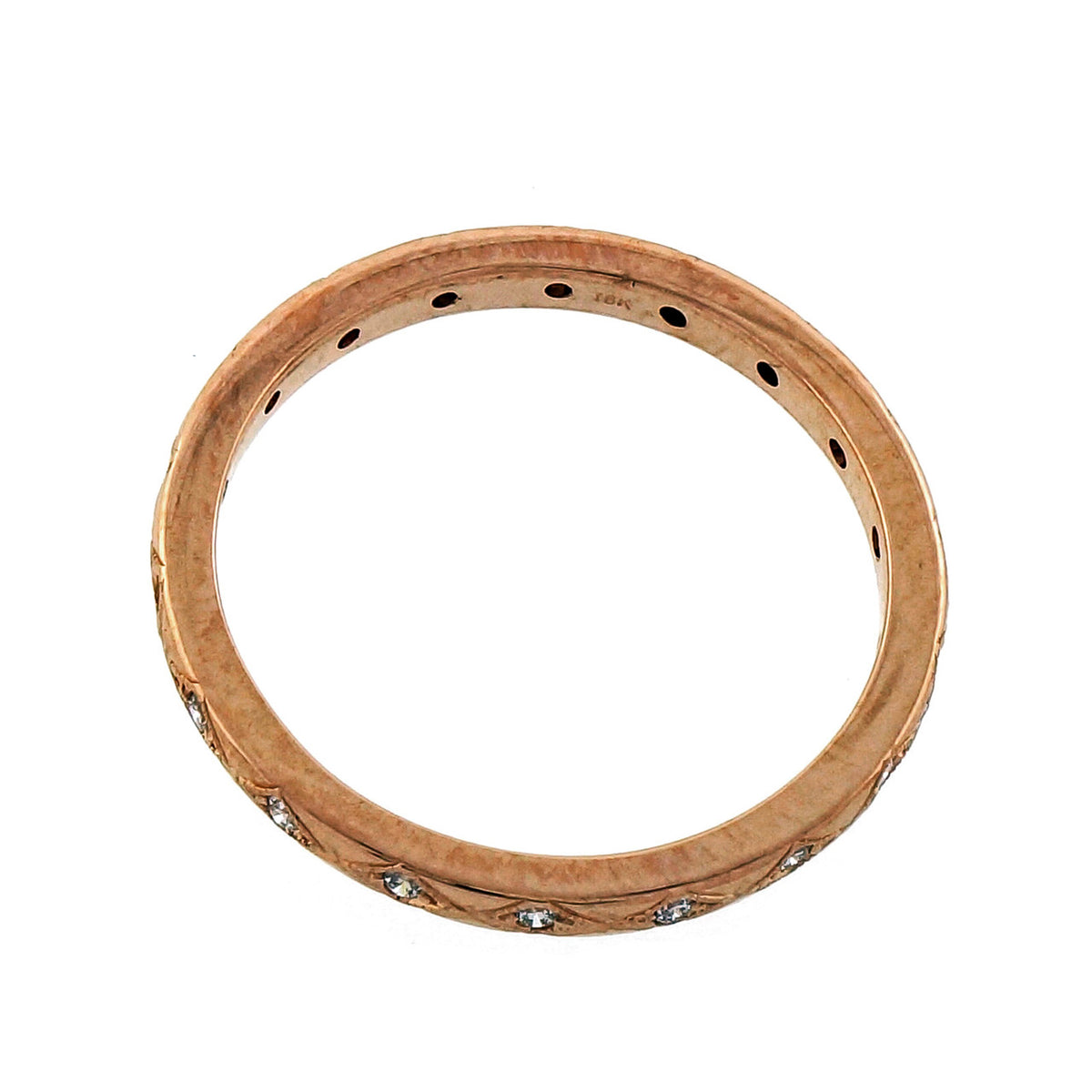 Pink Gold .25ct Antique Style PSD Eternity Band Ring 18k Gold – image 7