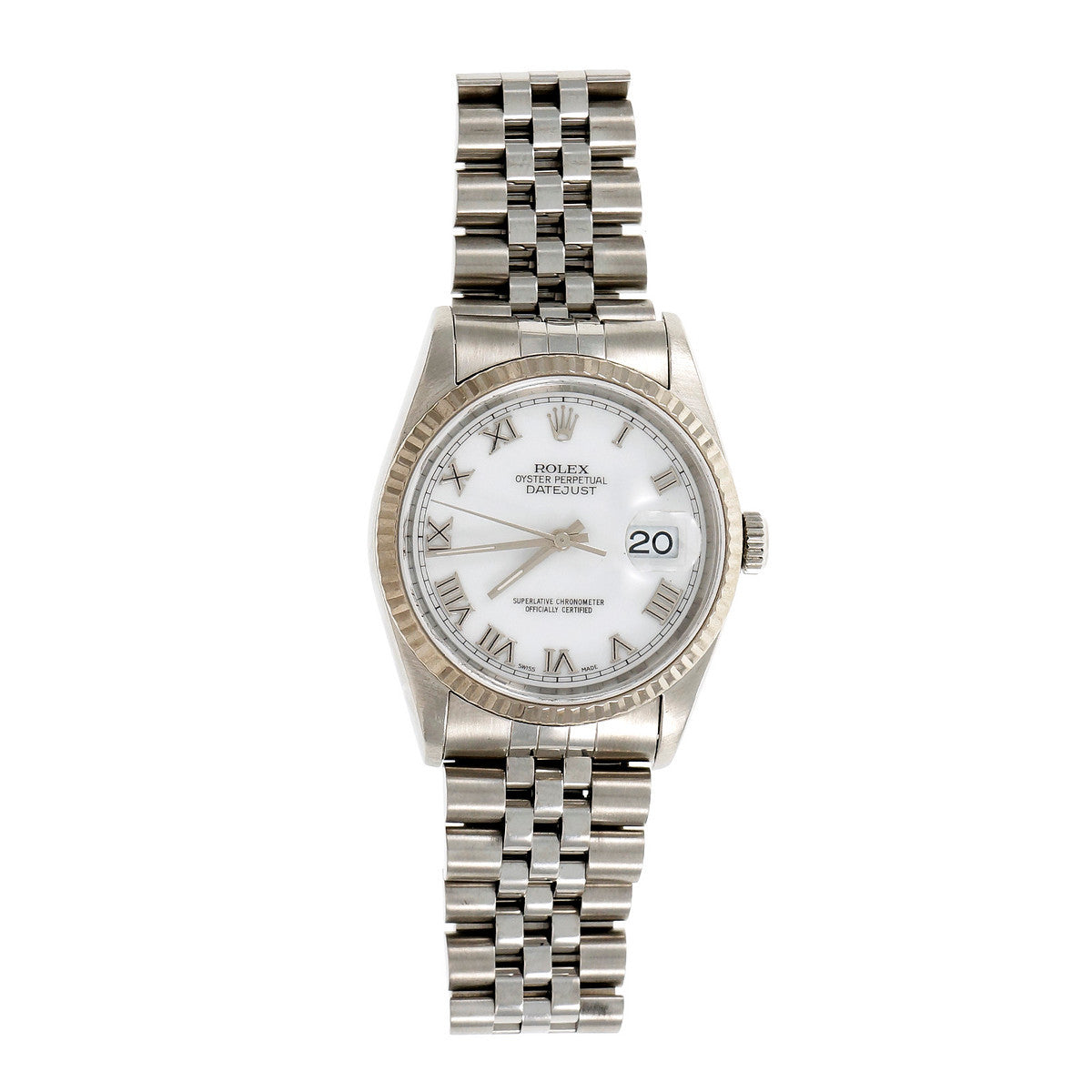 Rolex Datejust Men’s 16234 Steel White Dial Roman Numeral Wrist Watch – image 2