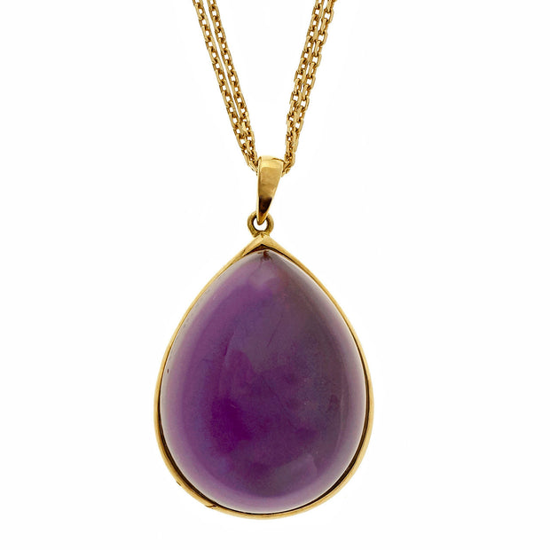 JMP Diamond Station Necklace Amethyst Mother Of Pearl 18k Yellow Gold