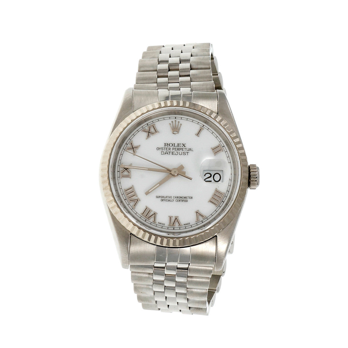 Rolex Datejust Men’s 16234 Steel White Dial Roman Numeral Wrist Watch