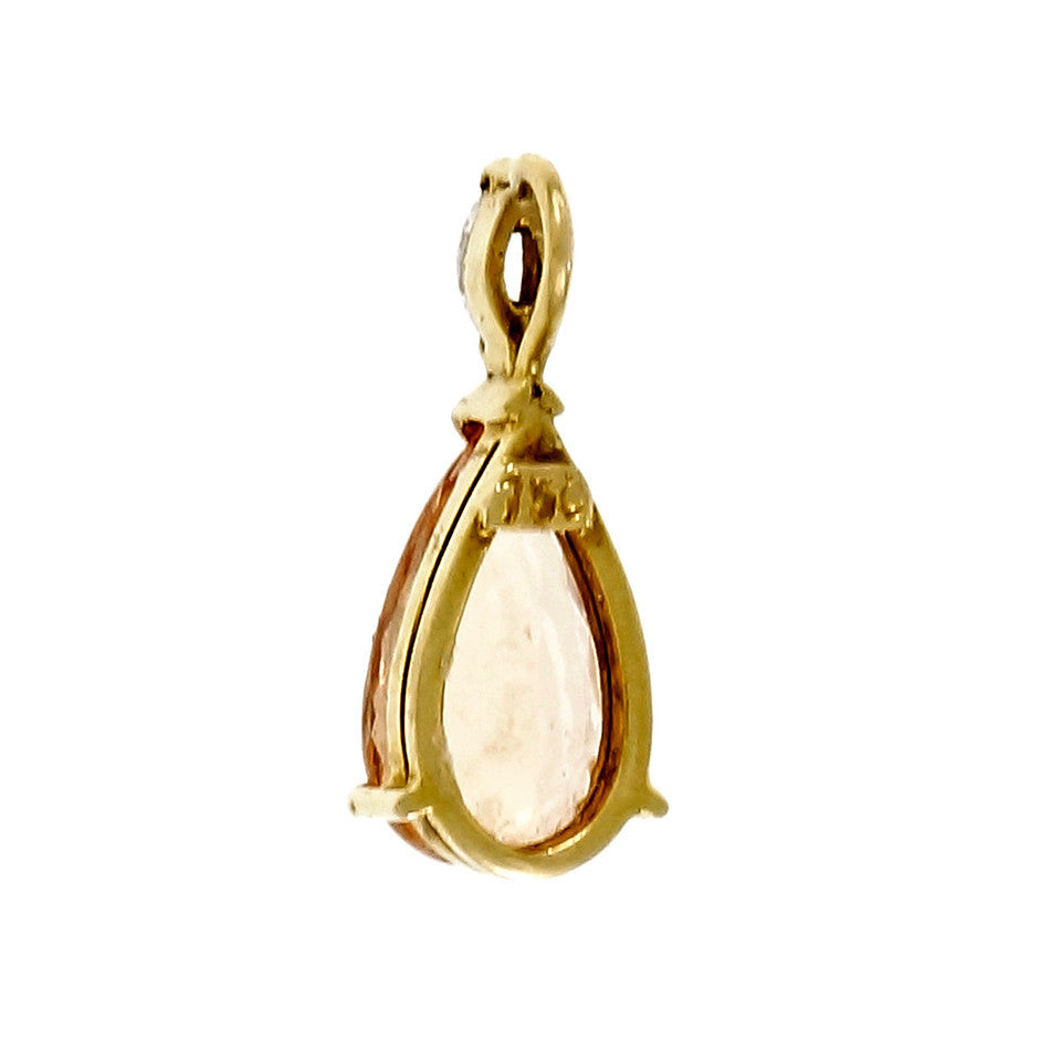 Vintage Precious Topaz Pendant Yellow Orange GIA Certified 18k Yellow Gold – image 2