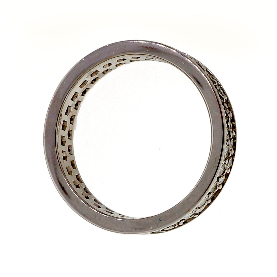 PSD 18k White Gold Flat 2 Row Common Bead Set 1.00ct Diamond Band Ring – image 8