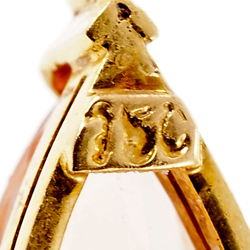 Vintage Precious Topaz Pendant Yellow Orange GIA Certified 18k Yellow Gold – image 5