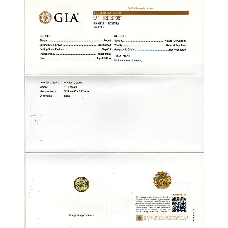 GIA Certified 1.17 Carat Light Yellow Sapphire Diamond Gold Engagement Ring – image 6