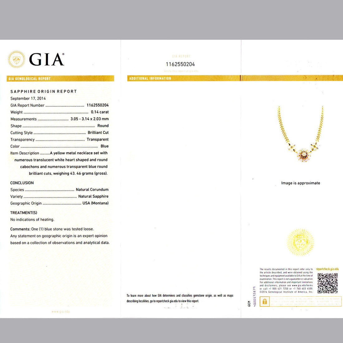Wefferling Berry & Co. GIA 23.00 Carat Moonstone Sapphire Yellow Gold Necklace – image 7