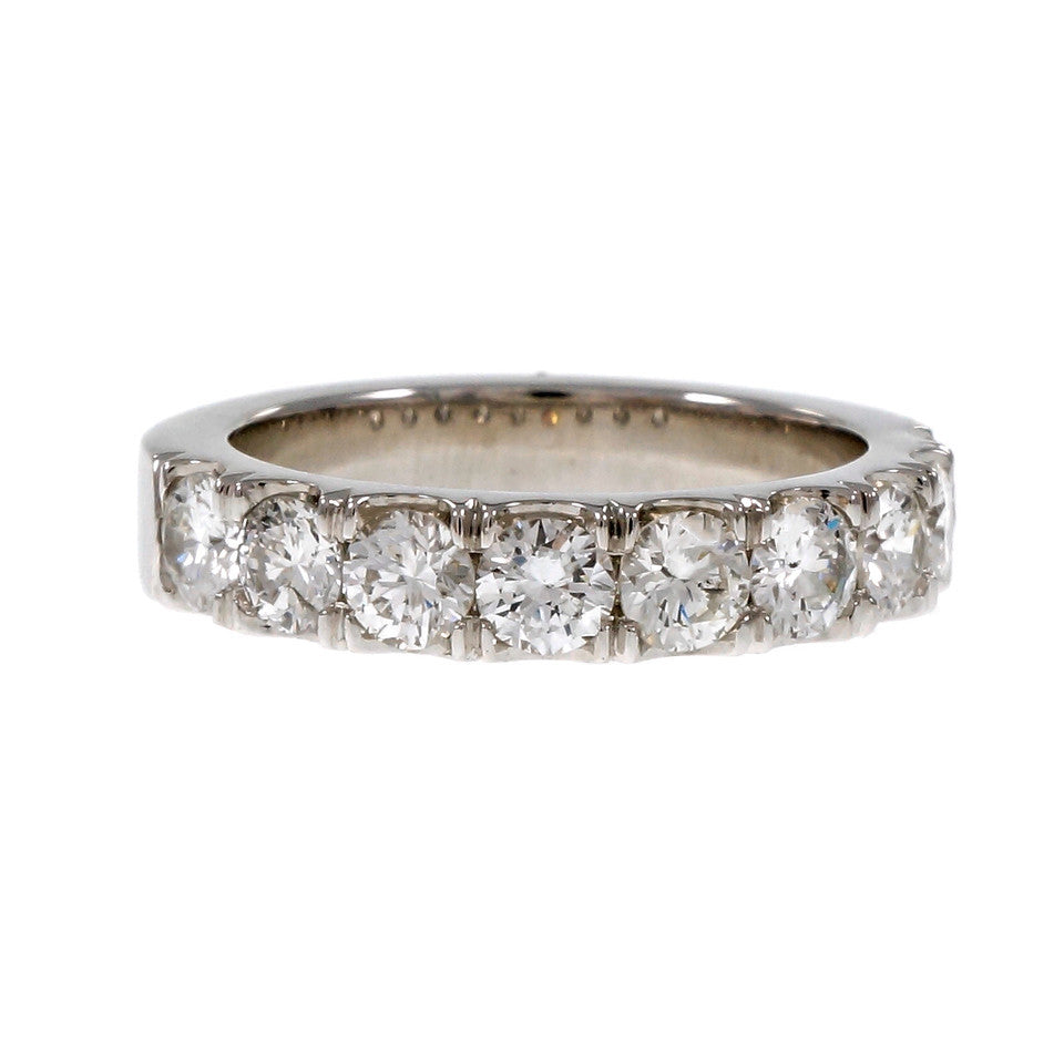 Peter Suchy Brilliant Cut Groove Set Diamond Wedding Band Ring Platinum
