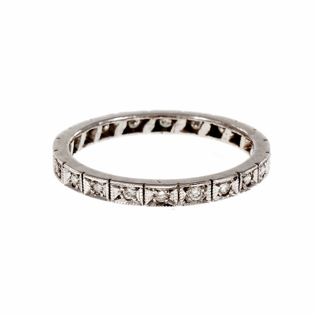 Vintage Art Deco Diamond Eternity Band Ring Platinum