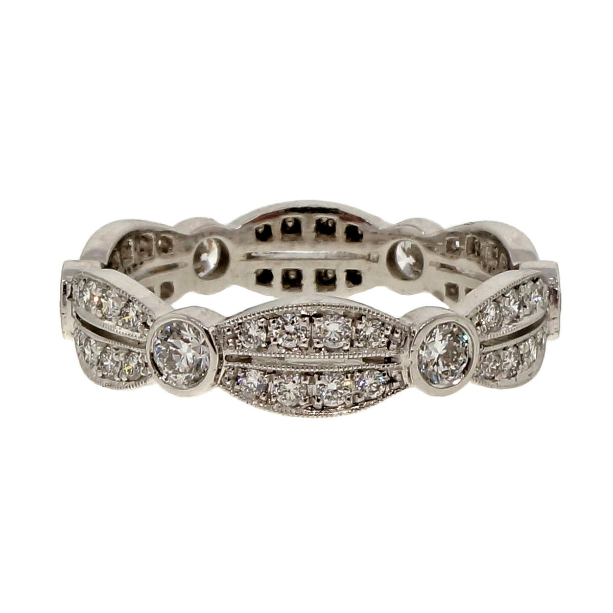 Art Deco Revival Platinum Diamond .90ct Wedding Band Ring Peter Suchy Designs