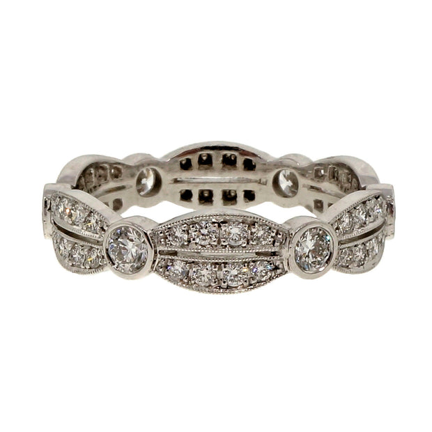 Art Deco Revival Platinum Diamond .90ct Wedding Band Ring Peter Suchy Designs