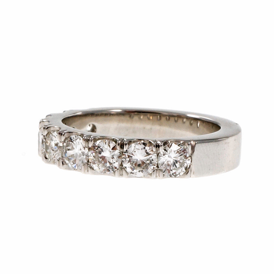 Peter Suchy Brilliant Cut Groove Set Diamond Wedding Band Ring Platinum – image 2