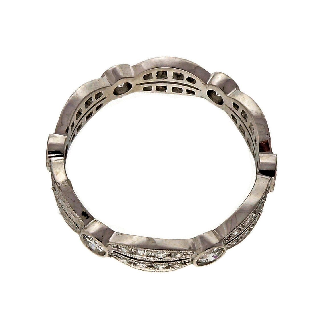 Art Deco Revival Platinum Diamond .90ct Wedding Band Ring Peter Suchy Designs – image 3