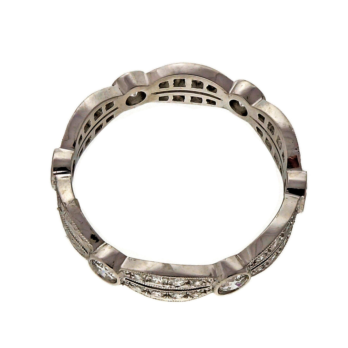 Art Deco Revival Platinum Diamond .90ct Wedding Band Ring Peter Suchy Designs – image 3