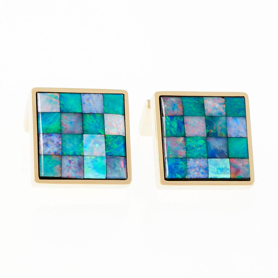 Vintage 18k Yellow Gold Opal Masonic Cufflinks, Italy, Circa 1960s – image 5