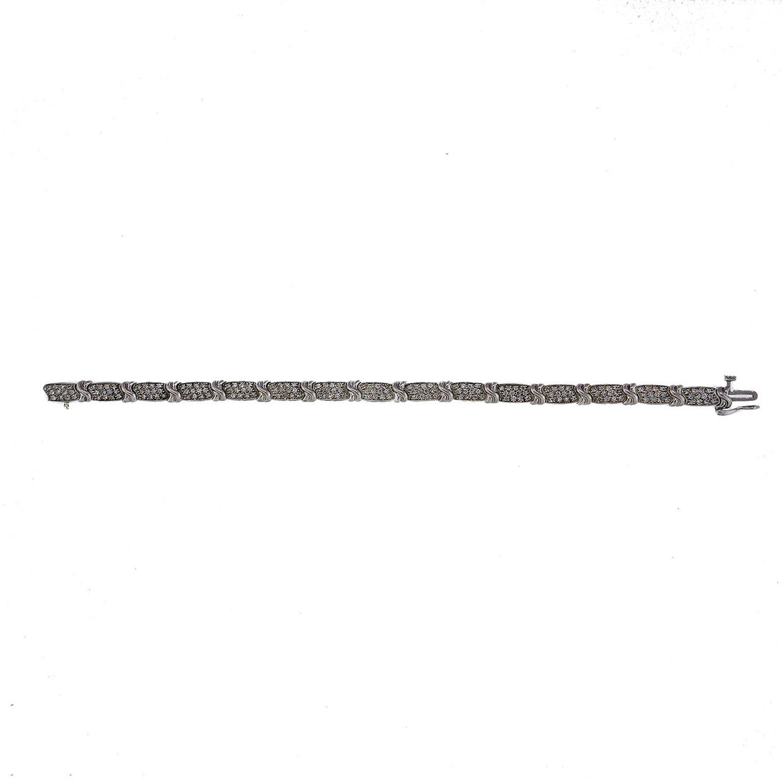 Estate “X” Design 2.50ct Pave Diamond 14k White Gold Bracelet – image 2