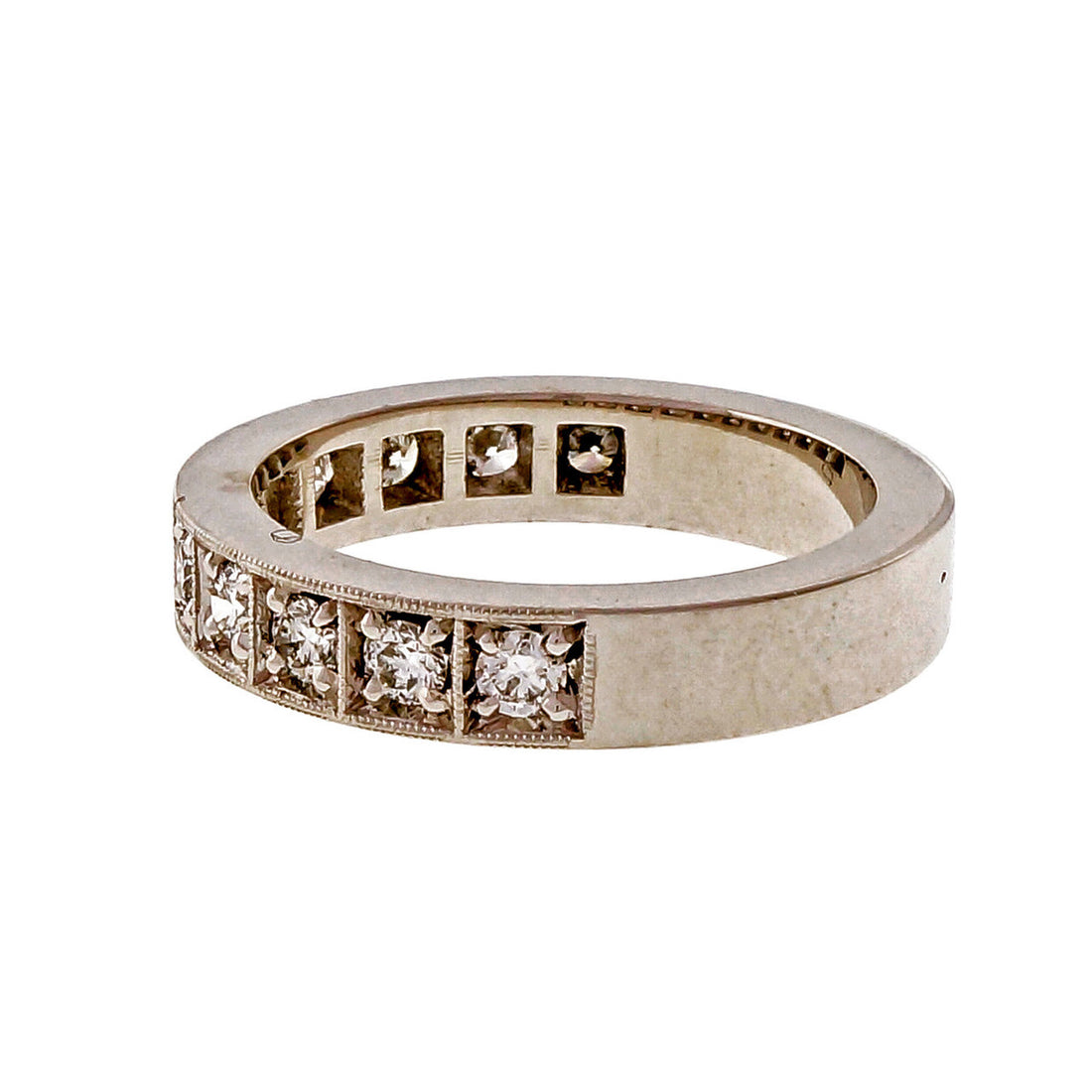 Peter Suchy Platinum Half Way .50ct 3.9mm Wide Wedding Band Ring – image 7