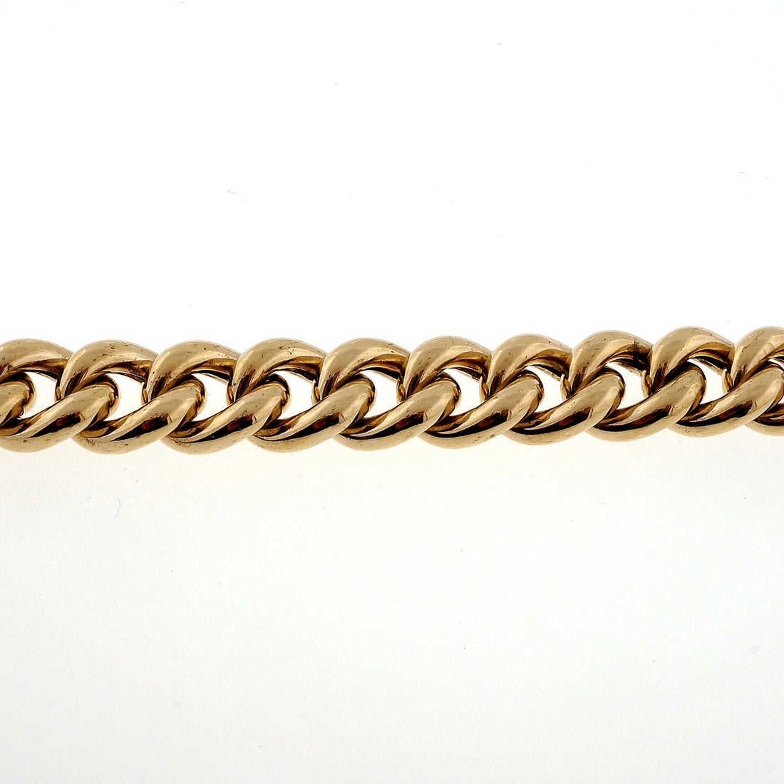 Yellow Gold Puffed Oval Link Bracelet – image 7