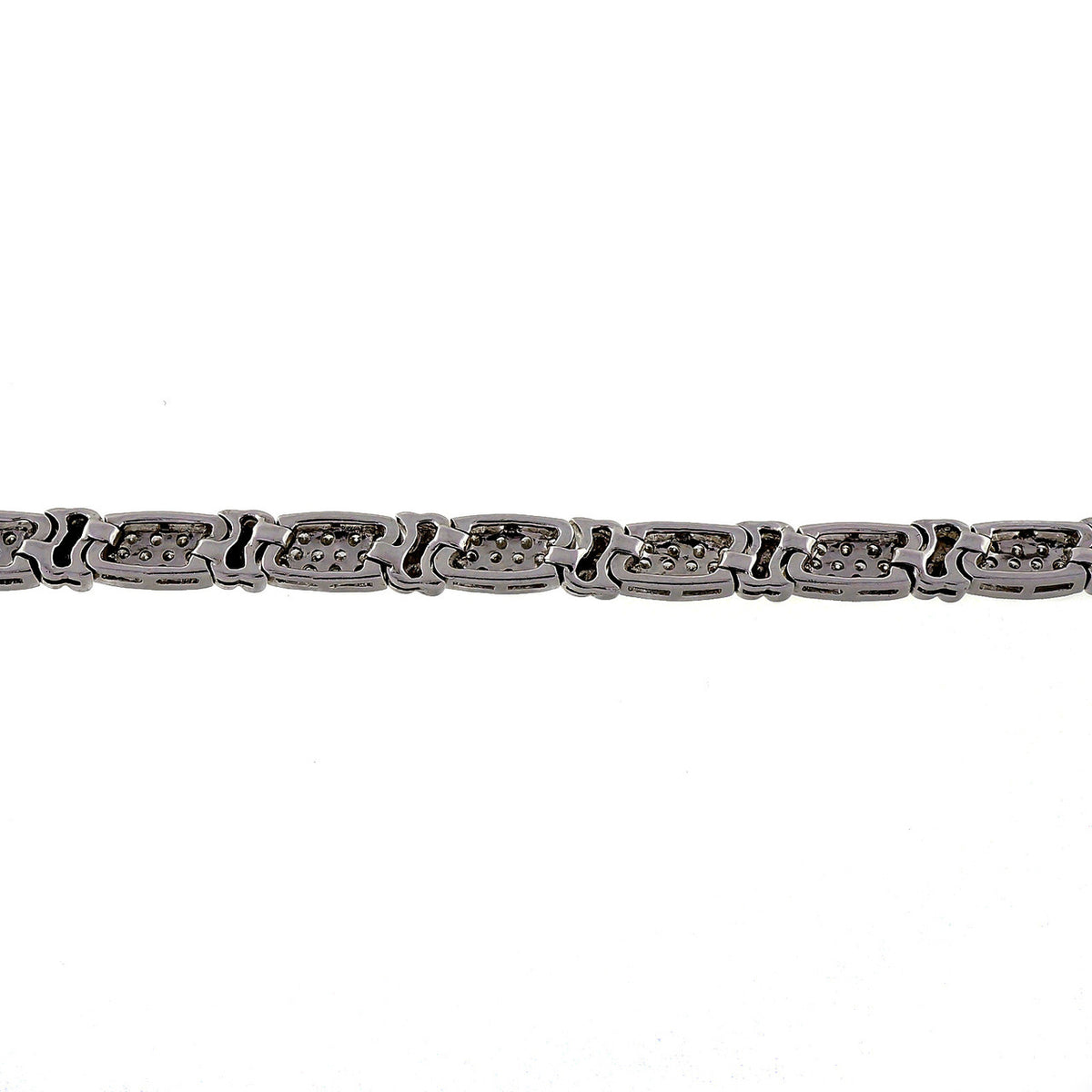 Estate “X” Design 2.50ct Pave Diamond 14k White Gold Bracelet – image 12