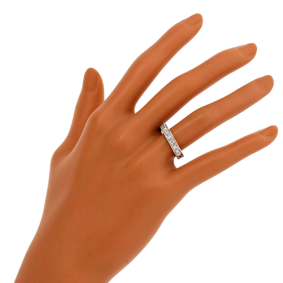 Peter Suchy Platinum Half Way .50ct 3.9mm Wide Wedding Band Ring – image 10