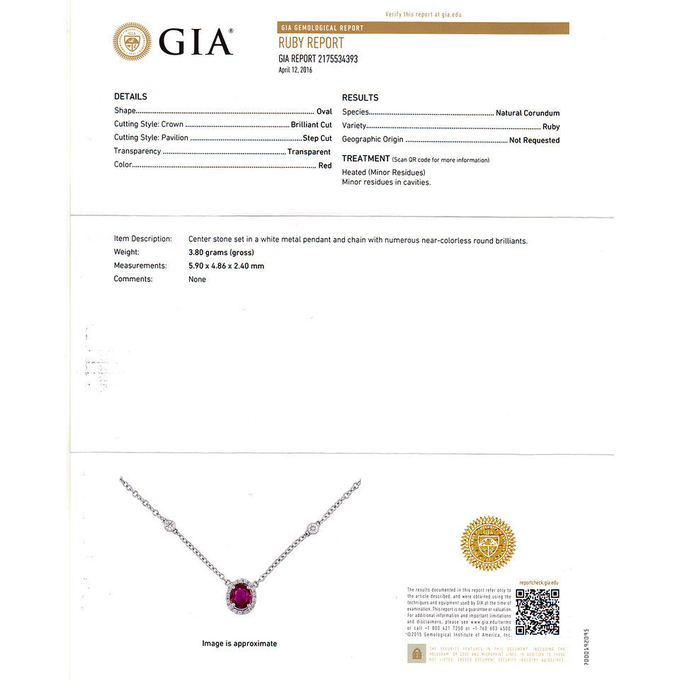 Halo Diamond Ruby Diamond Pendant 18k White Gold – image 6