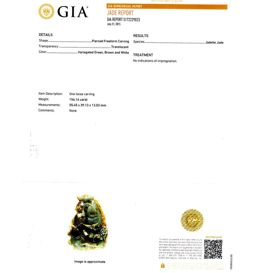 GIA Certified Jadeite Jade Natural Untreated Carved Fish Gold Pendant – image 4