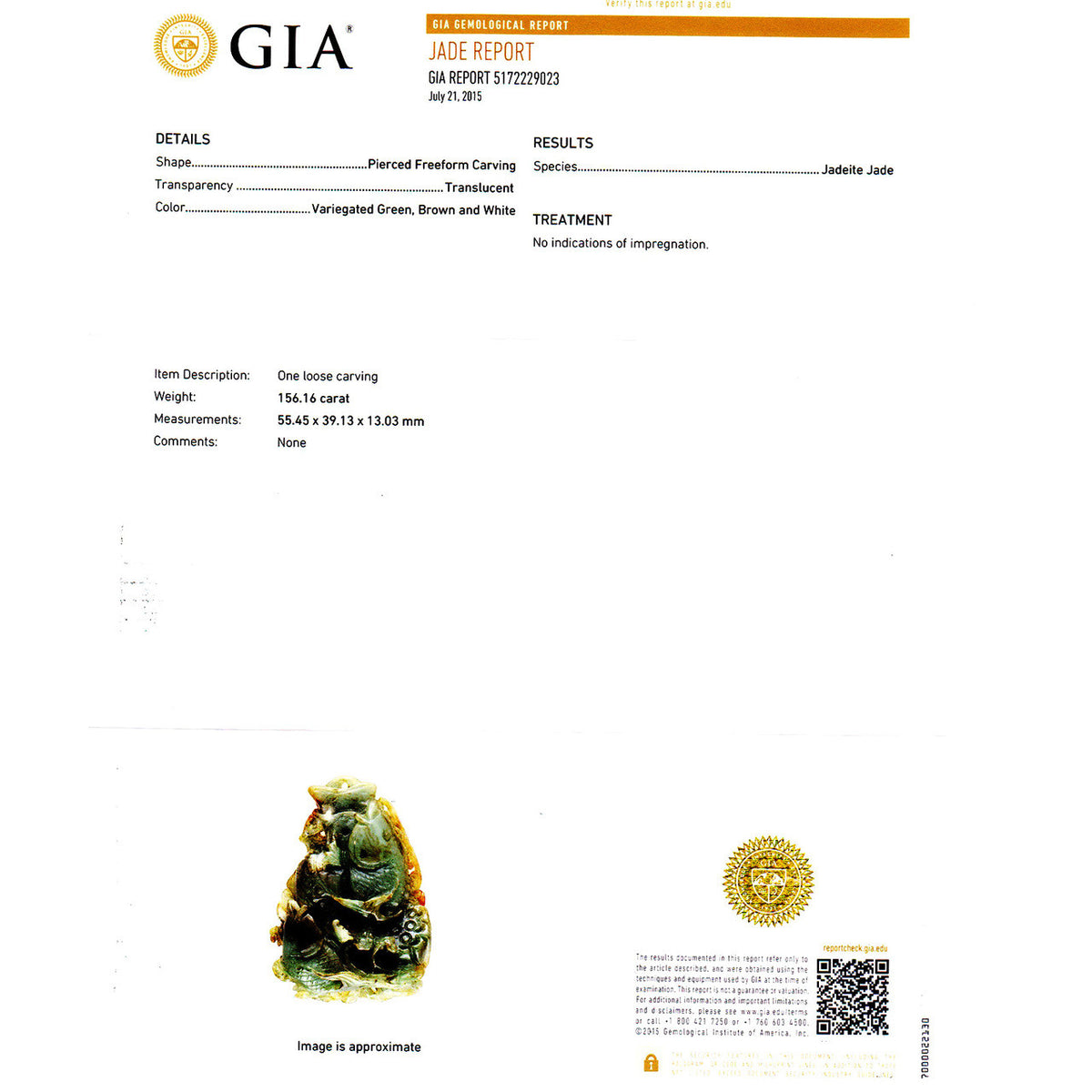 GIA Certified Jadeite Jade Natural Untreated Carved Fish Gold Pendant – image 4