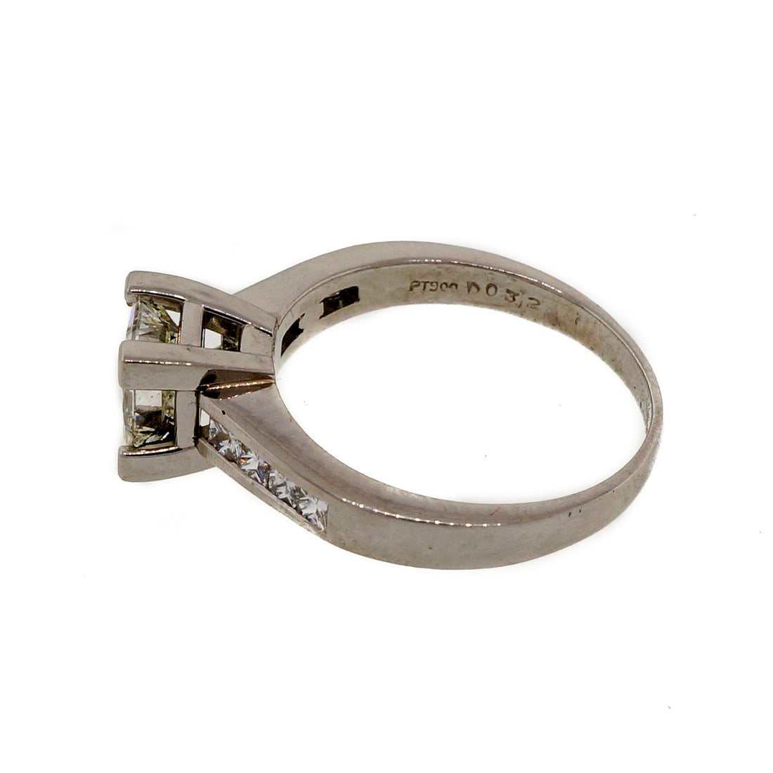 1.02ct Princess Cut Platinum Certified Engagement Ring Channel Set Sides – image 8