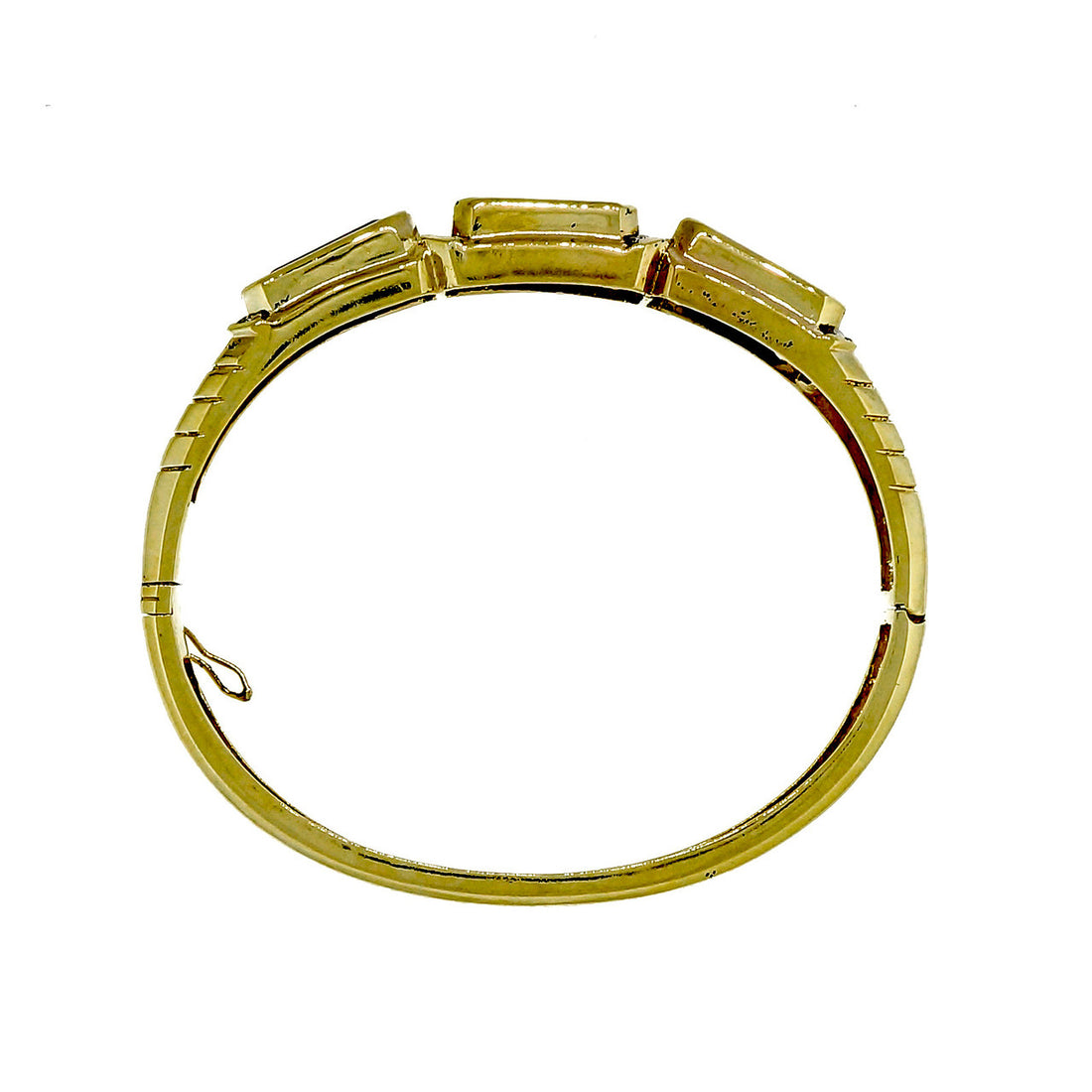 Vintage 1960 Emerald Cut Amethyst Bangle Bracelet 14k – image 3