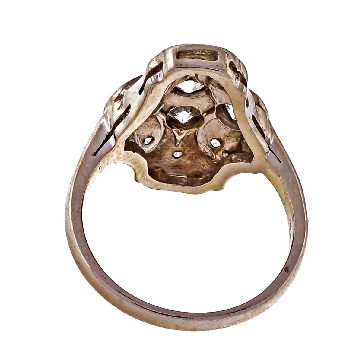 Vintage 1930 Art Deco Old European Cut 14k White Gold Diamond Ring – image 4