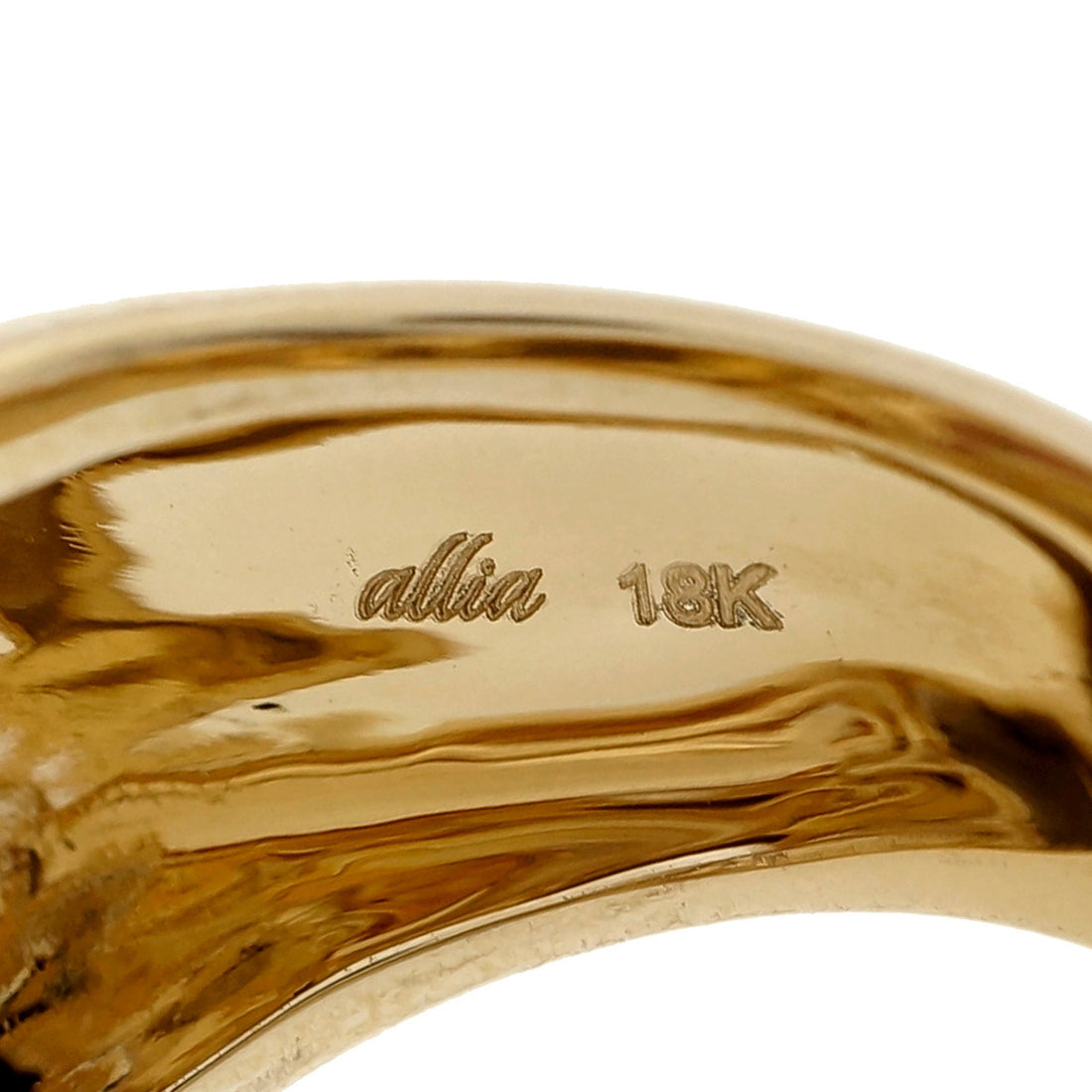 Estate Fantasy Cut 7.85ct Citrine Smoky Quartz Heavy 18k Yellow Gold Ring Allia – image 7