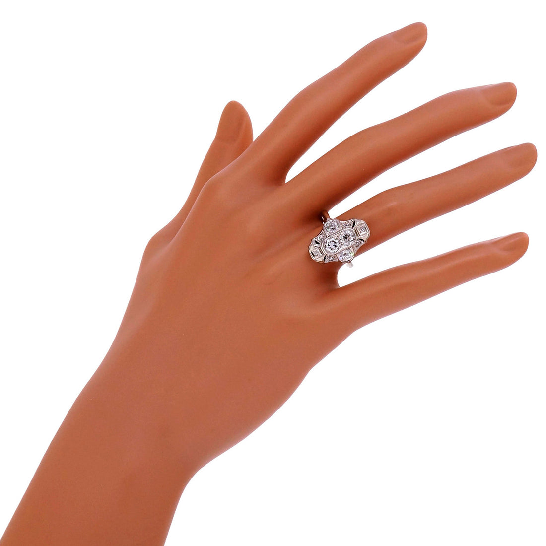 Vintage 1930 Art Deco Old European Cut 14k White Gold Diamond Ring – image 6