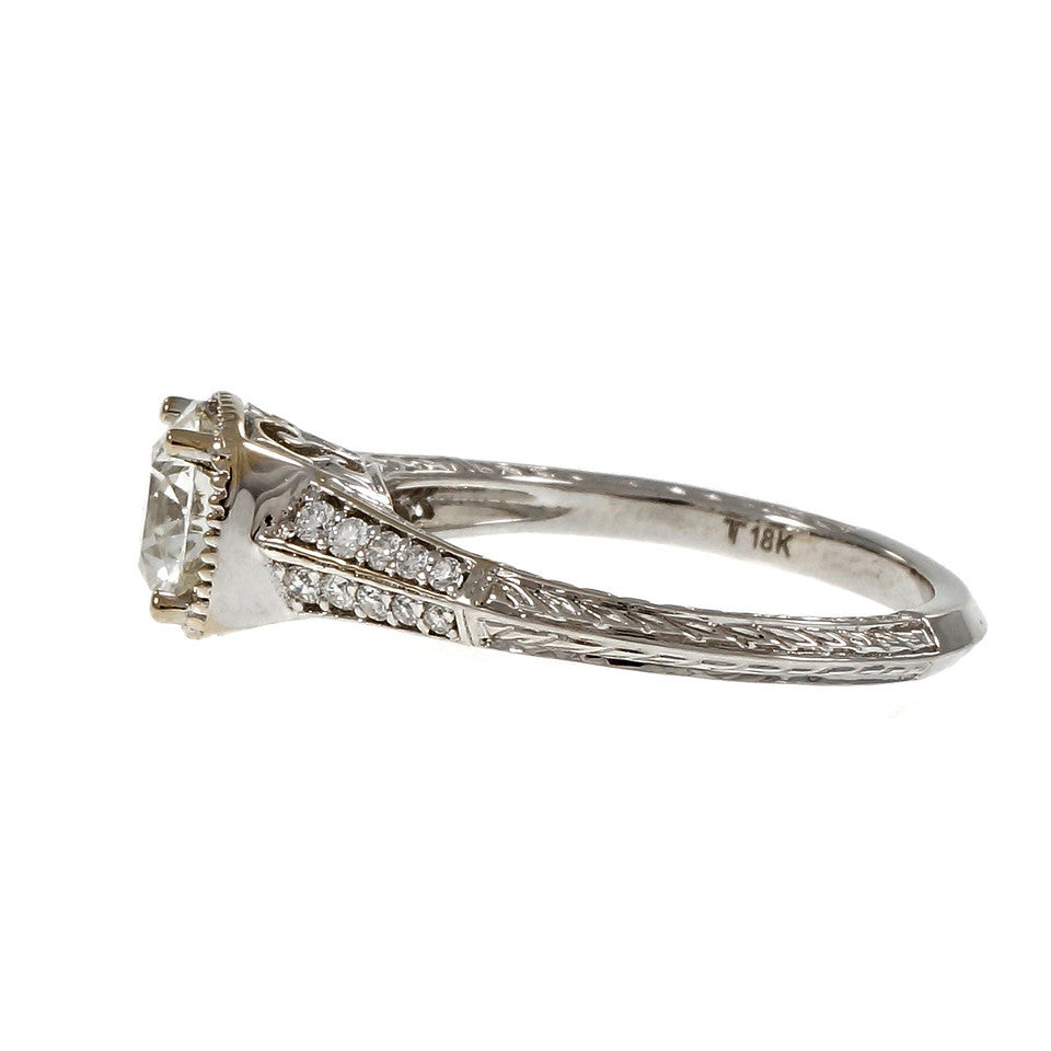 Peter Suchy Ideal Cut Diamond Solitaire Engagement Ring 18k White Gold – image 3