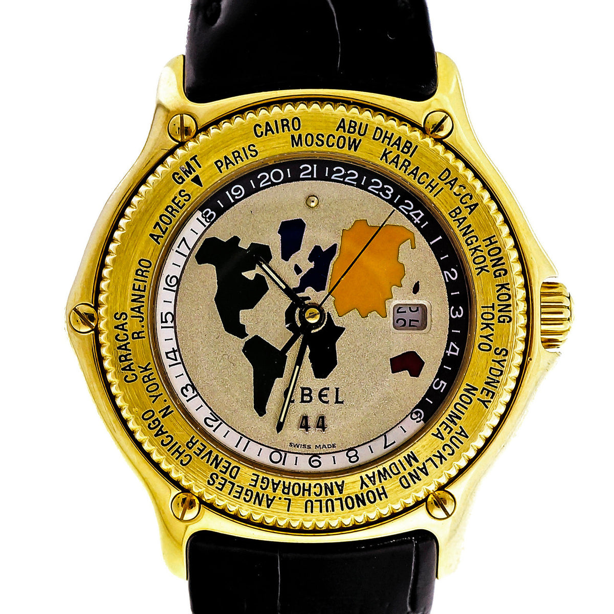 Ebel Globe World Time 18k Gold Automatic Limited Edition Wrist Watch
