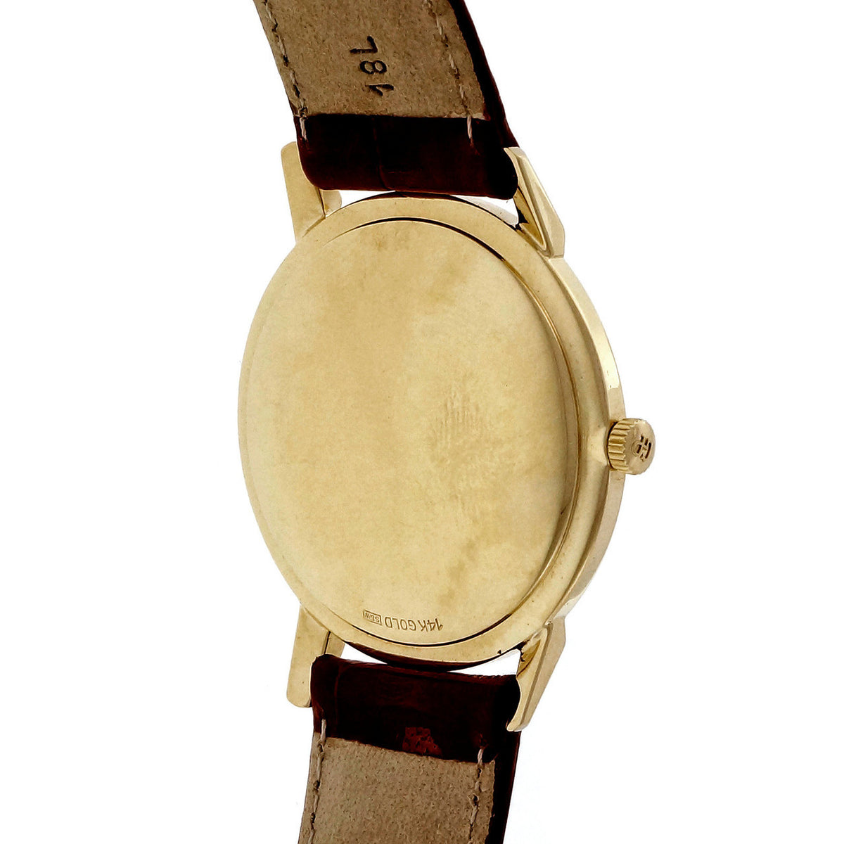 1960 Girard Perregaux Automatic 14k Strap Wrist Watch Custom Colored Red Dial – image 3