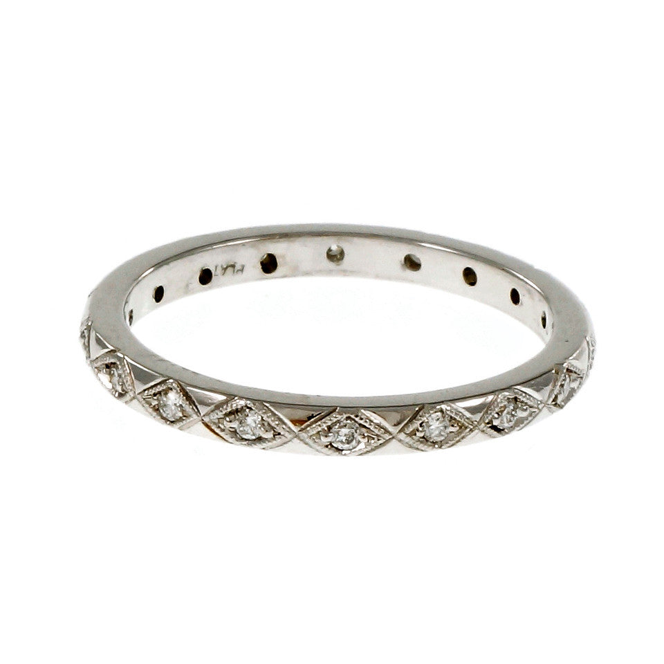 Peter Suchy Antique Inspired Diamond Eternity Band Ring Platinum